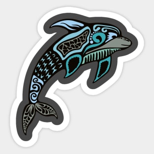 Dolphin Artistic Design in Color Sticker